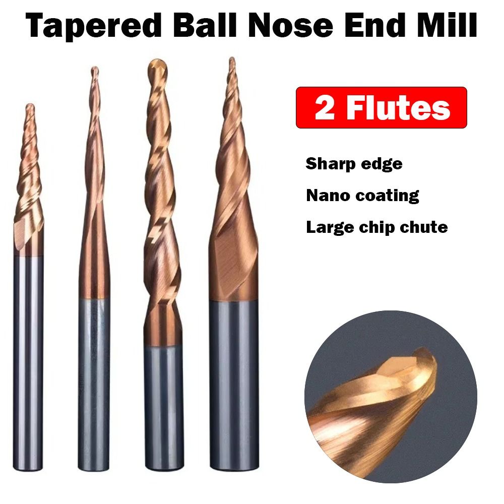 End Mill Set - HRC55 mata bor ukir hidung karbida