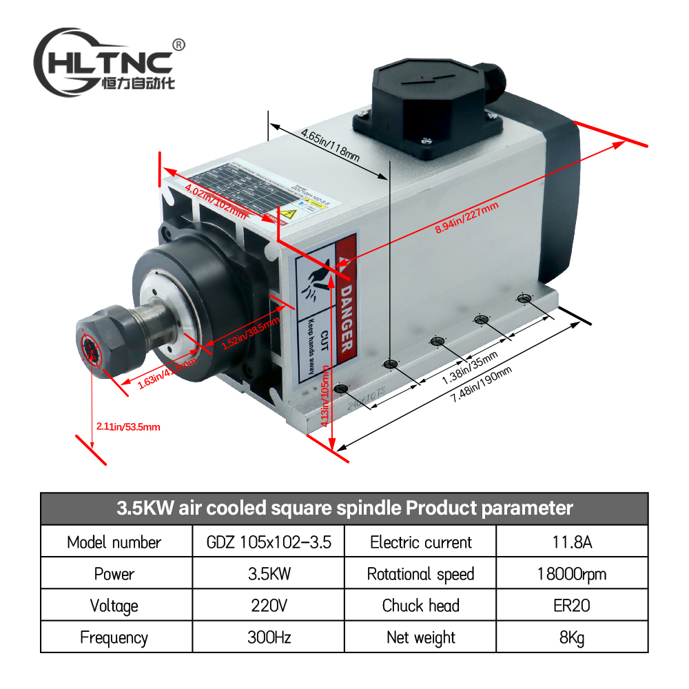 Set Motor Spindle 3.5KW ER20 2 - Spindle Motor ulasan dan harga