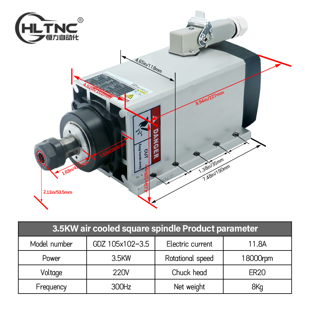 Set Motor Spindle 3.5KW ER20 2 - Spindle Motor ulasan dan harga